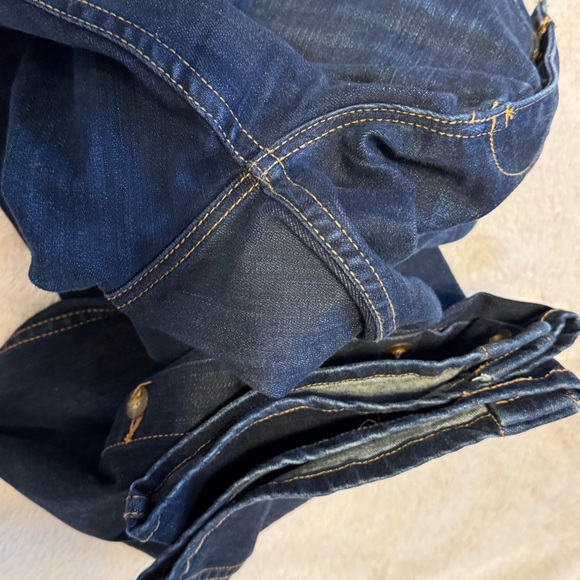 Pilcro Anthropologie High-Rise Bootcut Jeans Dark Denim Buttons on Legs 4 27 - Picture 8 of 12